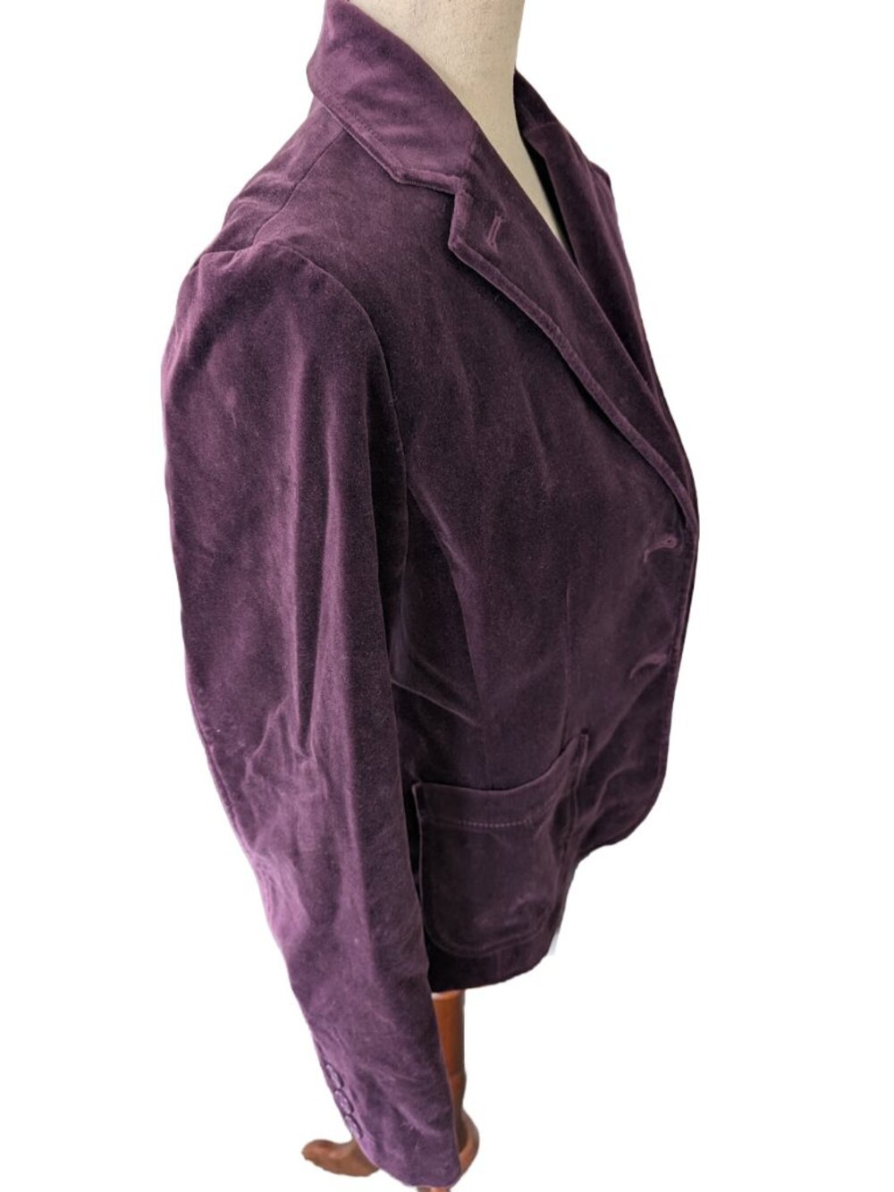 GAP Purple Velvet-Feel Blazer Suit Jacket Y2K - Picture 5 of 12